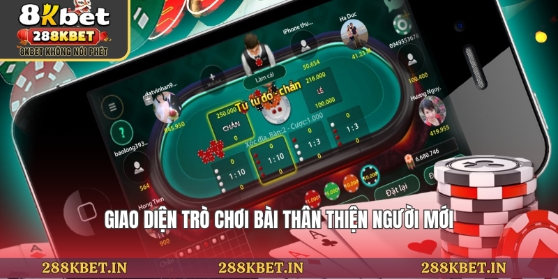 Giao diện trò chơi bài thân thiện người mới
